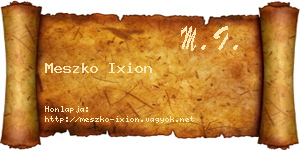 Meszko Ixion névjegykártya